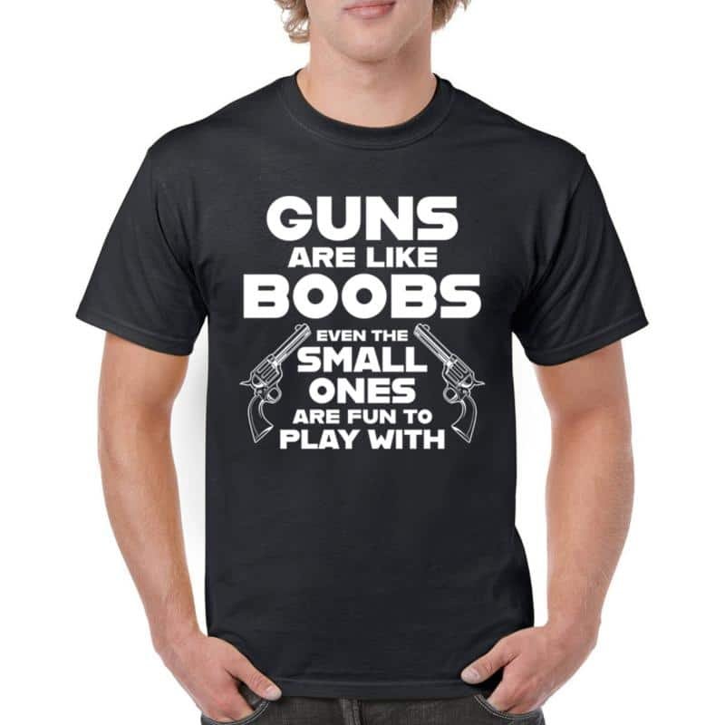 Guns Are Like Boobs T-shirt – Funny 2nd Amendment 2A – Don’t Tread on Me Men’s Tee-teelabpro