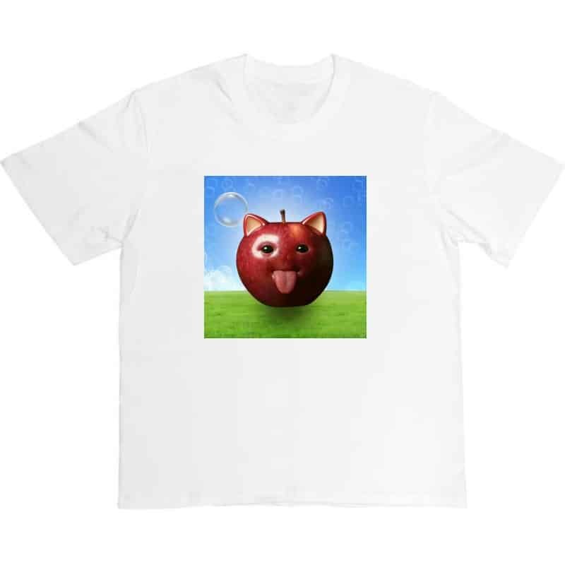 Gen Z BrainRot Humor AI Cat-Apple Meme Unisex T-Shirt – Funny Silly Casual Crewneck Tee street,graphic t-shirts,graphic tee,t shirts,oversized tshirt,shirts men,men’s graphic tees-teelabpro
