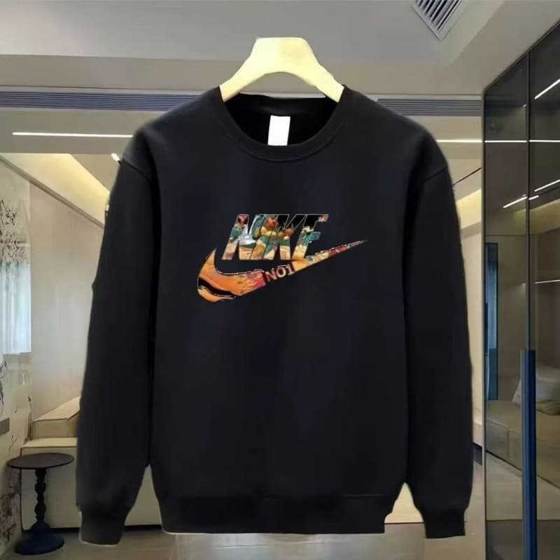 Men’s Round Neck Heavy Cotton Sweatshirt – Autumn Winter High-End Printed Loose Pullover Trendy Base Layer street-teelabpro