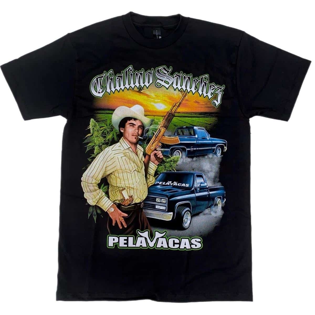 Chalino Sanchez Pelavacas2 T-Shirt – Trendy Menswear for Streetwear Lovers