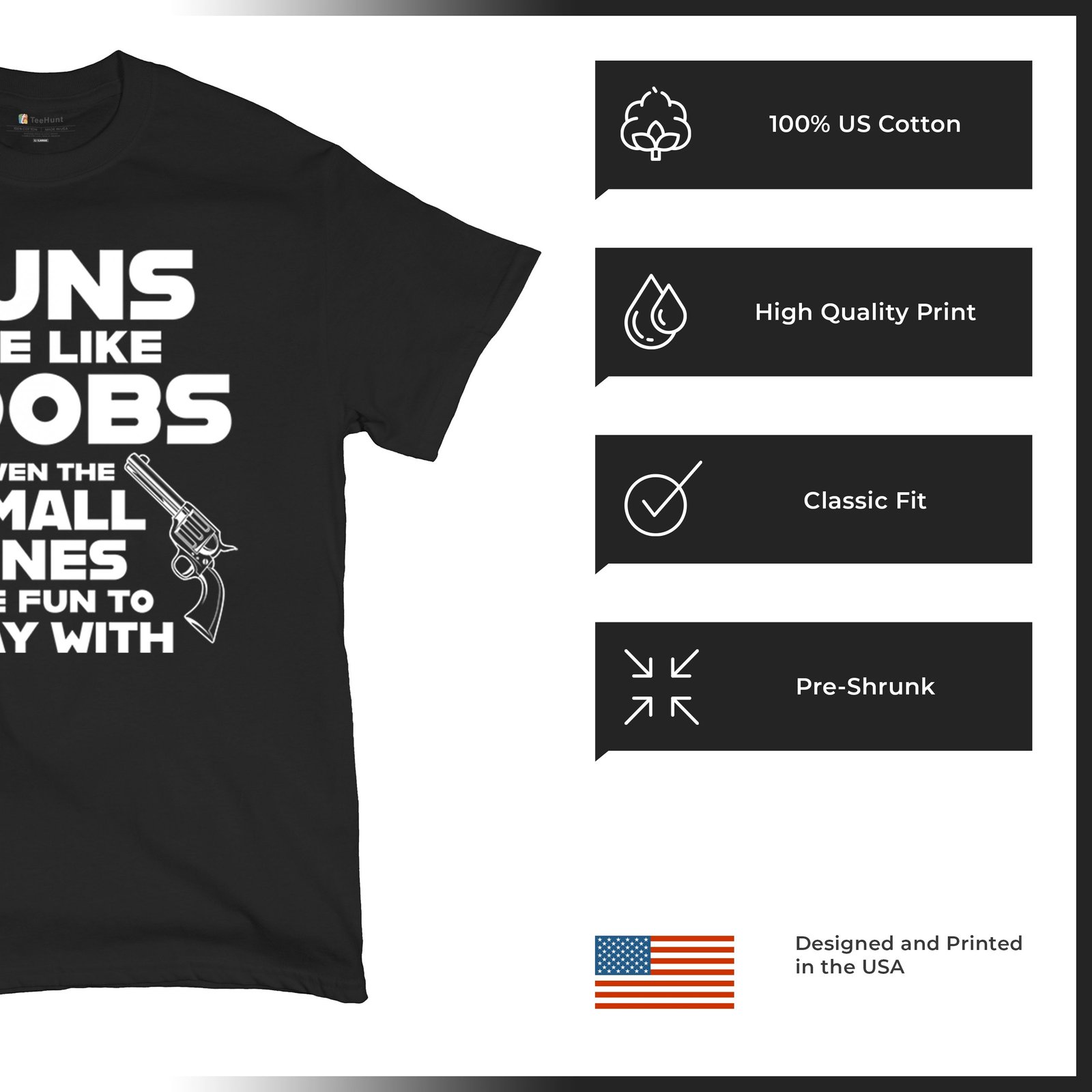 Guns Are Like Boobs T-shirt – Funny 2nd Amendment 2A – Don’t Tread on Me Men’s Tee-teelabpro