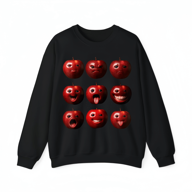 Apples are not the only fruit American High Street Funny Apple Emoji Crew Neck Sweatshirt – Men’s Spring Autumn Trendy Couple Loose Casual Graphic Top street fall outfits,streetwear,y2k clothing,2000s outfits,outfits men,kpop demon hunters merch-teelabpro