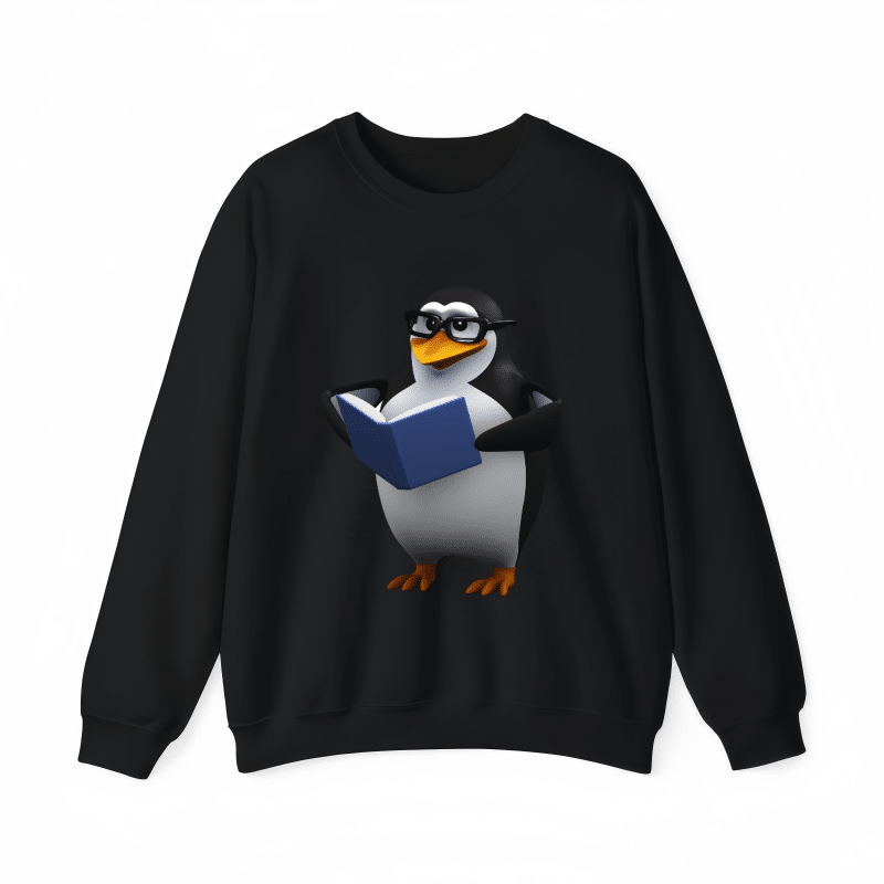 Vibrant Intellectual Penguin Graphic Unisex Crew Neck Sweatshirt – Stylish Daily Wear Top street fall outfits,streetwear,y2k clothing,2000s outfits,outfits men,kpop demon hunters merch-teelabpro