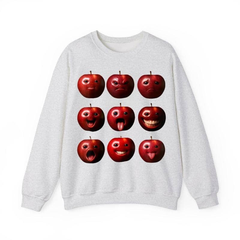 Apples are not the only fruit American High Street Funny Apple Emoji Crew Neck Sweatshirt – Men’s Spring Autumn Trendy Couple Loose Casual Graphic Top street fall outfits,streetwear,y2k clothing,2000s outfits,outfits men,kpop demon hunters merch-teelabpro
