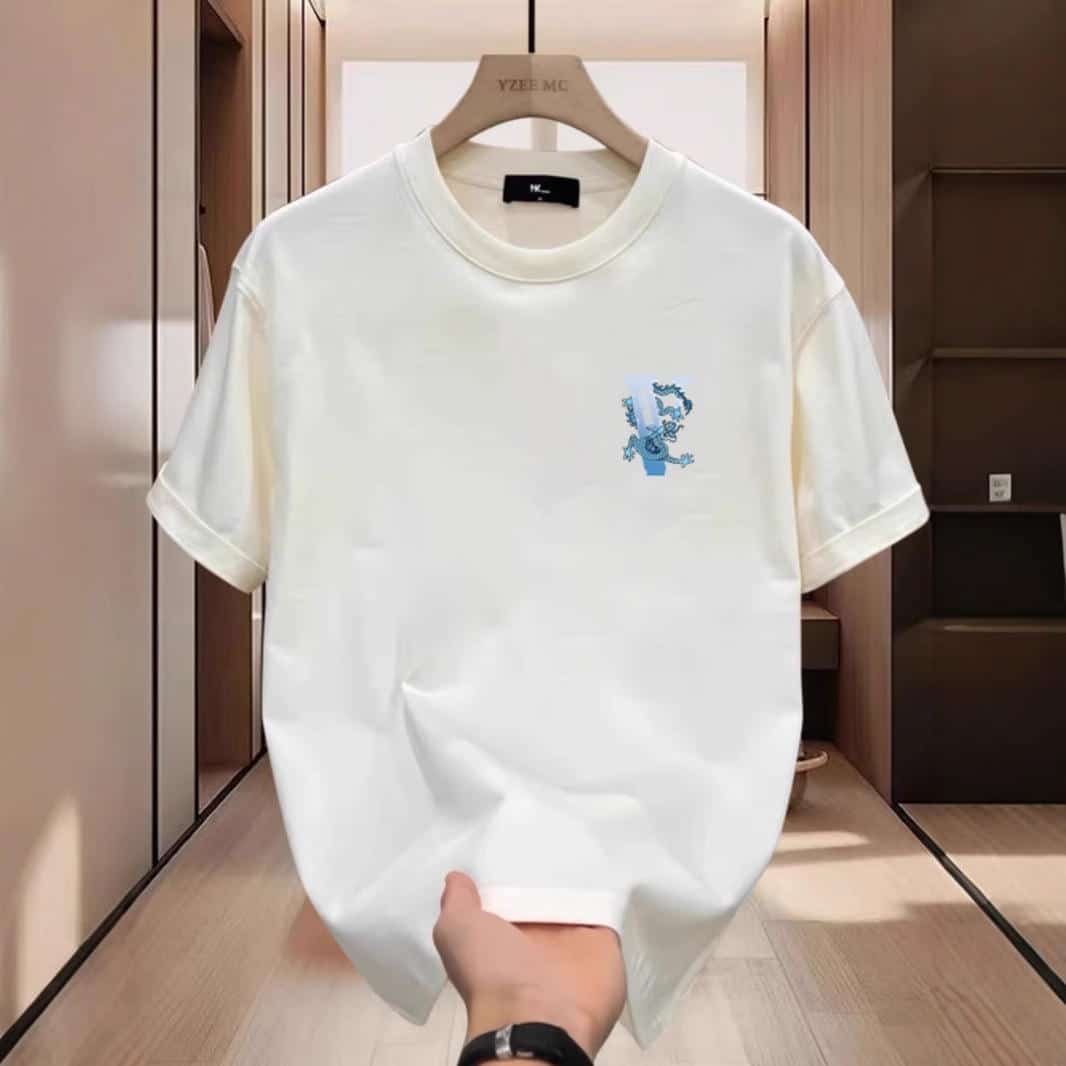 New Unisex Round-Neck T-Shirt – 100% Cotton Vibrant Dragon Logo Soft Casual Crewneck for Men’s Spring Summer Street Style street,graphic t-shirts,graphic tee,t shirts,oversized tshirt,shirts men,men’s graphic tees-teelabpro