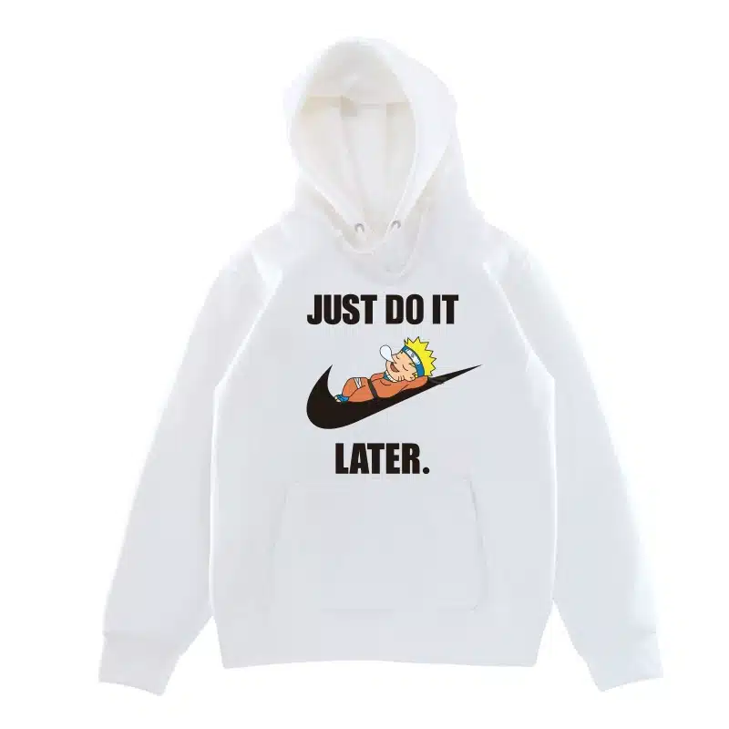 Trendy Couple ‘Just Do It Later’ Cartoon Graphic Hoodie – American High Street Men’s Spring Autumn Loose Casual Top street fall outfits,streetwear,y2k clothing,2000s outfits,outfits men-teelabpro