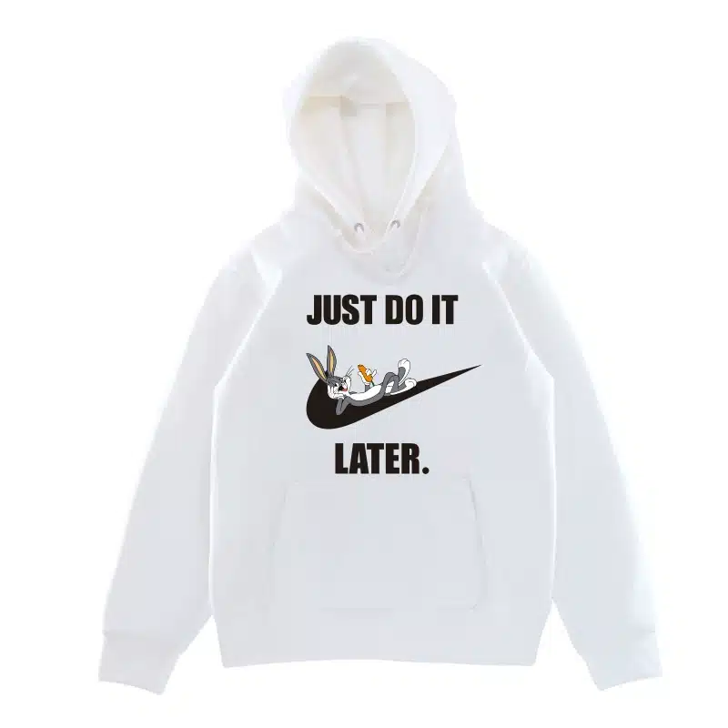 American High Street Cartoon Graphic Hoodie – Men’s Spring Autumn Trendy Couple Loose Casual ‘Just Do It Later’ Letter Print Top street fall outfits,streetwear,y2k clothing,2000s outfits,outfits men-teelabpro