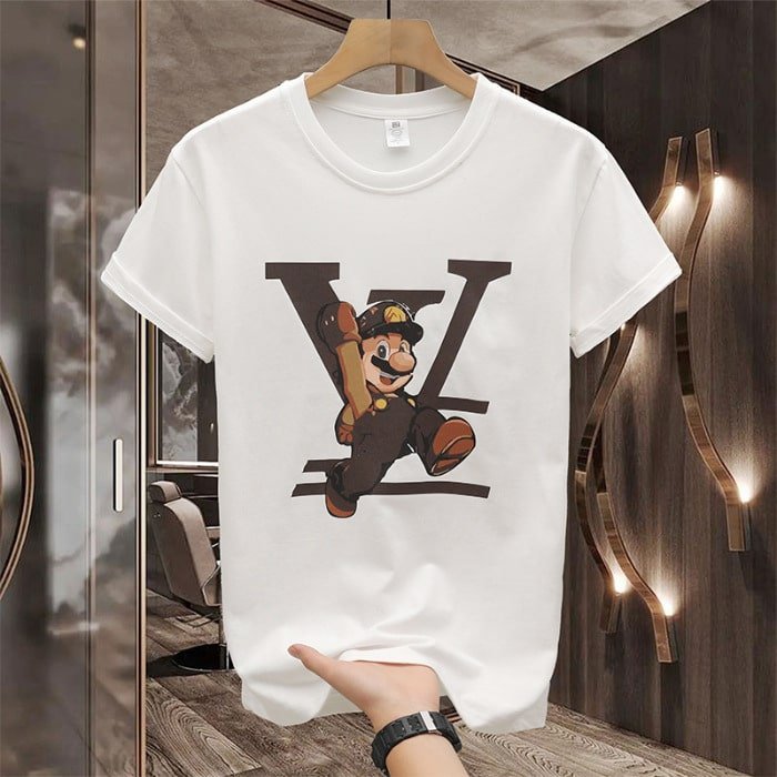 Unisex Vibrant Cartoon Character & Luxury Logo Graphic Crewneck T-Shirt – 100% Cotton Spring Summer Men’s Street Style Tee street,graphic t-shirts,graphic tee,t shirts,oversized tshirt,shirts men-teelabpro