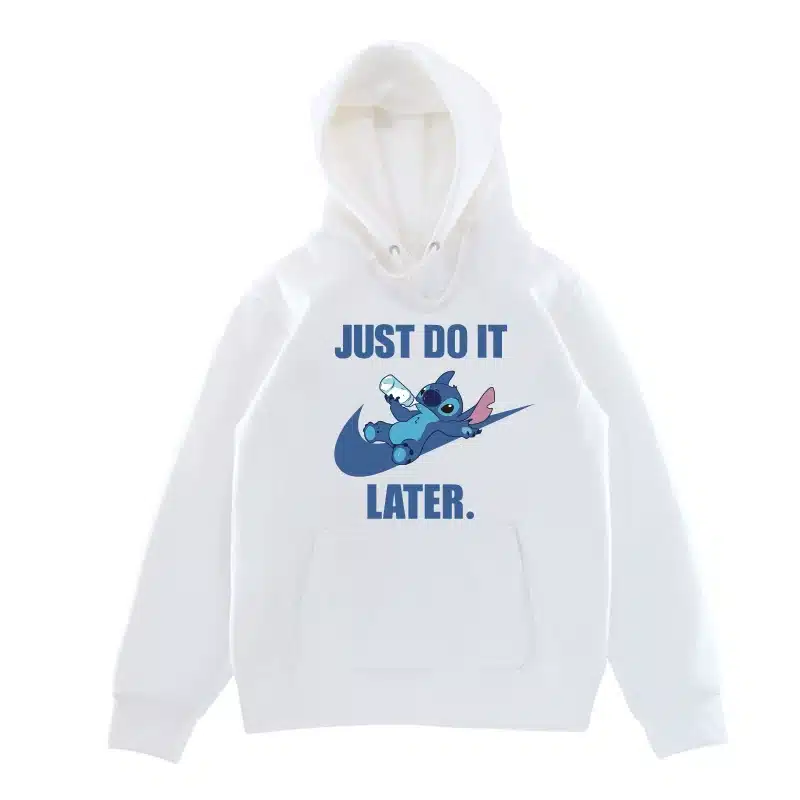American High Street ‘Just Do It Later’ Cartoon Graphic Hoodie – Men’s Spring Autumn Trendy Couple Loose Casual Top street fall outfits,streetwear,y2k clothing,2000s outfits,outfits men-teelabpro