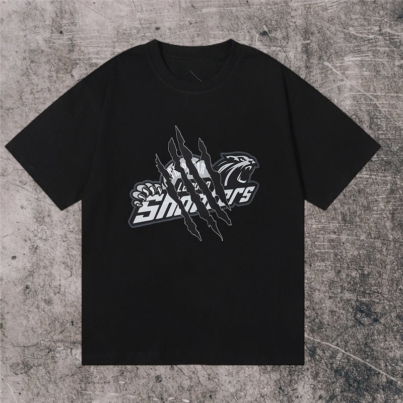 Unisex Vibrant Panther & Letter Graphic Crewneck T-Shirt – 100% Cotton Spring Summer Men’s Street Style Tee street,graphic t-shirts,graphic tee,t shirts,oversized tshirt,shirts men,men’s graphic tees-teelabpro