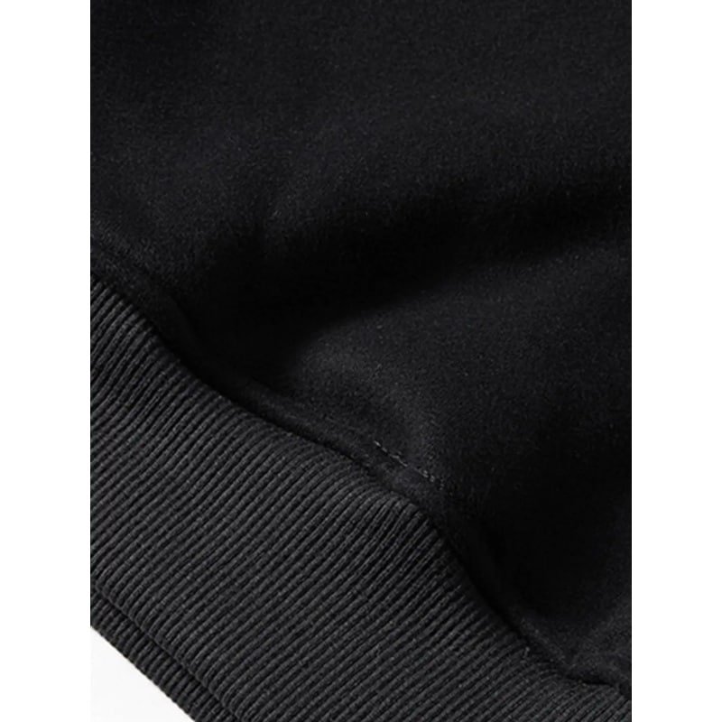 Men’s High-End Round Neck Sweatshirt – Autumn Winter Trendy Letter Horse Print Casual Versatile Top