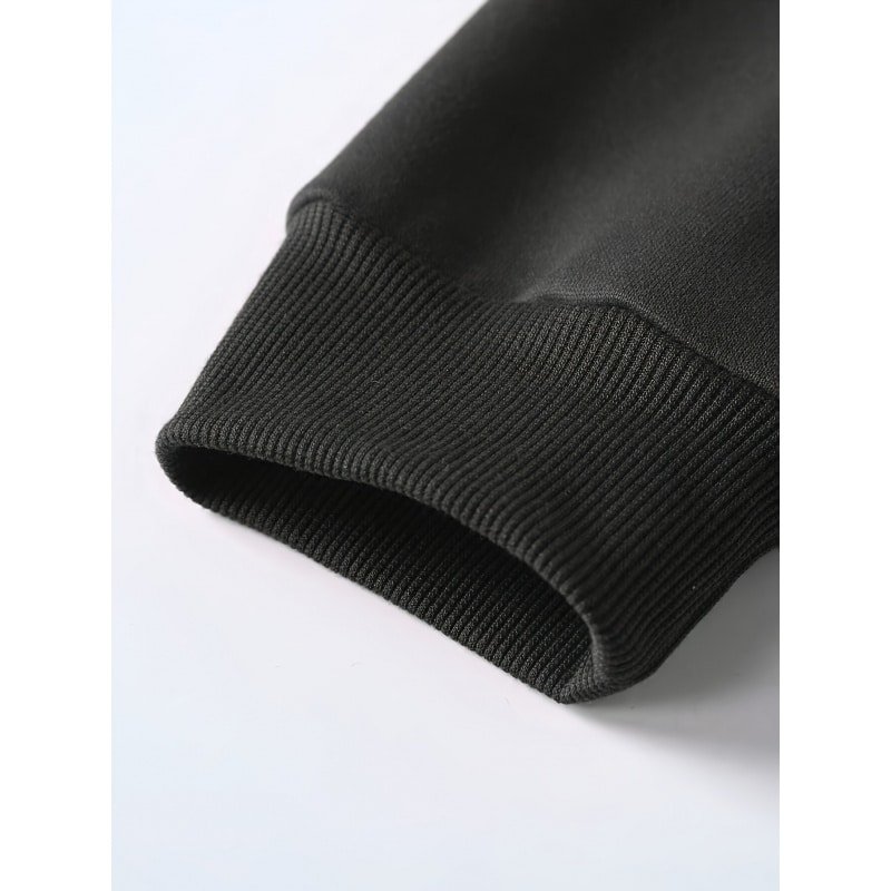 Men’s High-End Round Neck Sweatshirt – Autumn Winter Trendy Letter Horse Print Casual Versatile Top