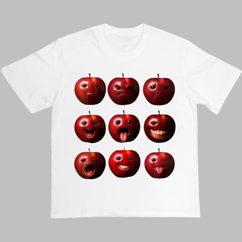 Apples are not the only fruit Unisex Vibrant Funny Apple Emoji Graphic Crewneck T-Shirt – 100% Cotton Spring Summer Men’s Street Style Tee street,graphic t-shirts,graphic tee,t shirts,oversized tshirt,shirts men,men’s graphic tees-teelabpro