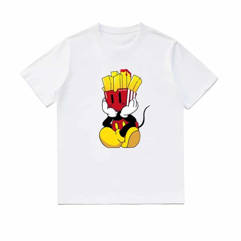 New Unisex Round-Neck T-Shirt – 100% Cotton Vibrant French Fries Character Graphic Soft Casual Crewneck for Men’s Spring Summer Street Style-teelabpro