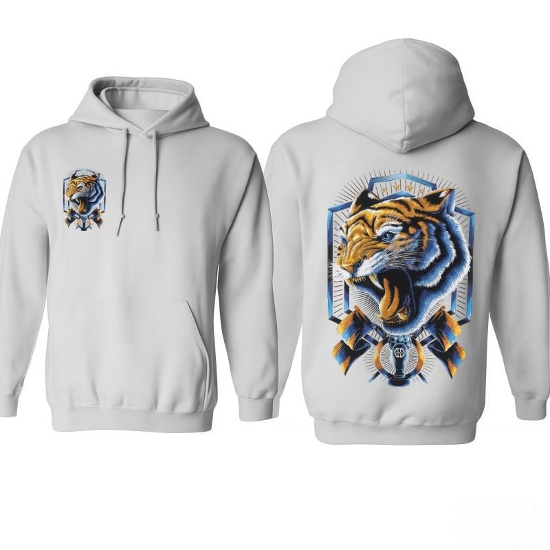 American High Street Double-Sided Tiger Shield Hoodie – Men’s Trendy Spring Autumn Couple Loose Casual Top street fall outfits,streetwear,y2k clothing,2000s outfits,outfits men,kpop demon hunters merch-teelabpro