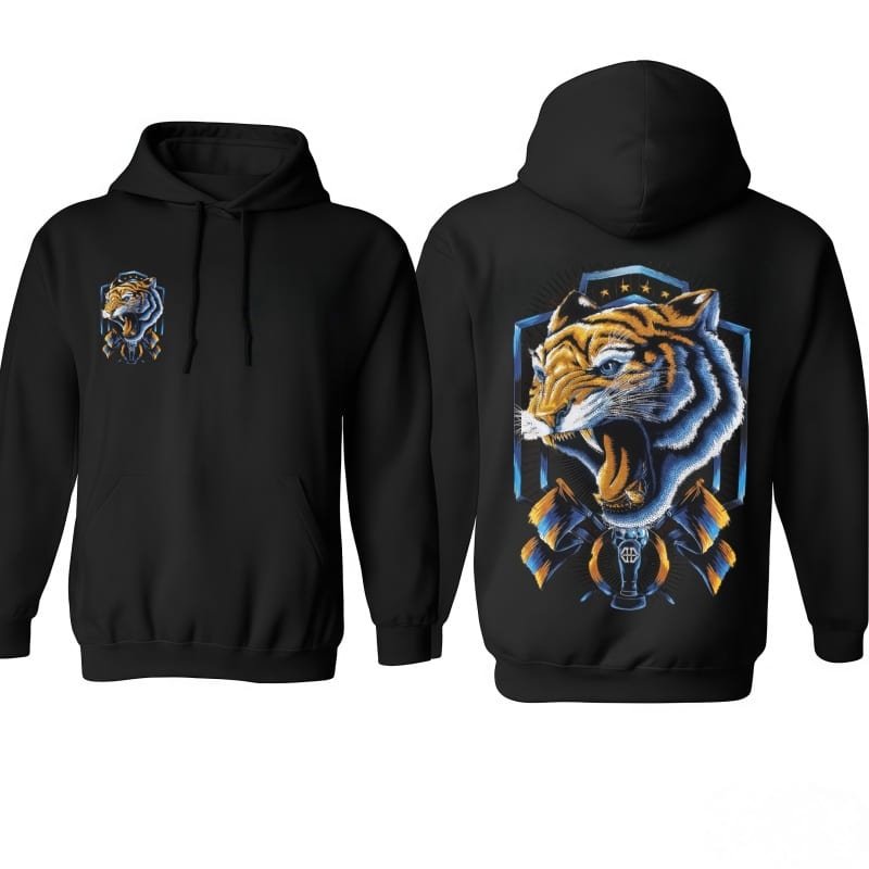 American High Street Double-Sided Tiger Shield Hoodie – Men’s Trendy Spring Autumn Couple Loose Casual Top street fall outfits,streetwear,y2k clothing,2000s outfits,outfits men,kpop demon hunters merch-teelabpro