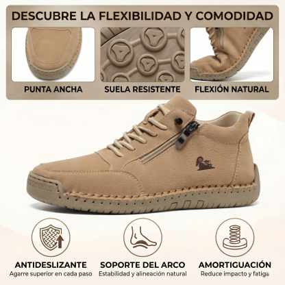 🔥 -50% DTO. | Zapatos Ergonómicos de Piel Premium 👞 Antideslizantes e Impermeables ✅Soporte Plantar, Unisex