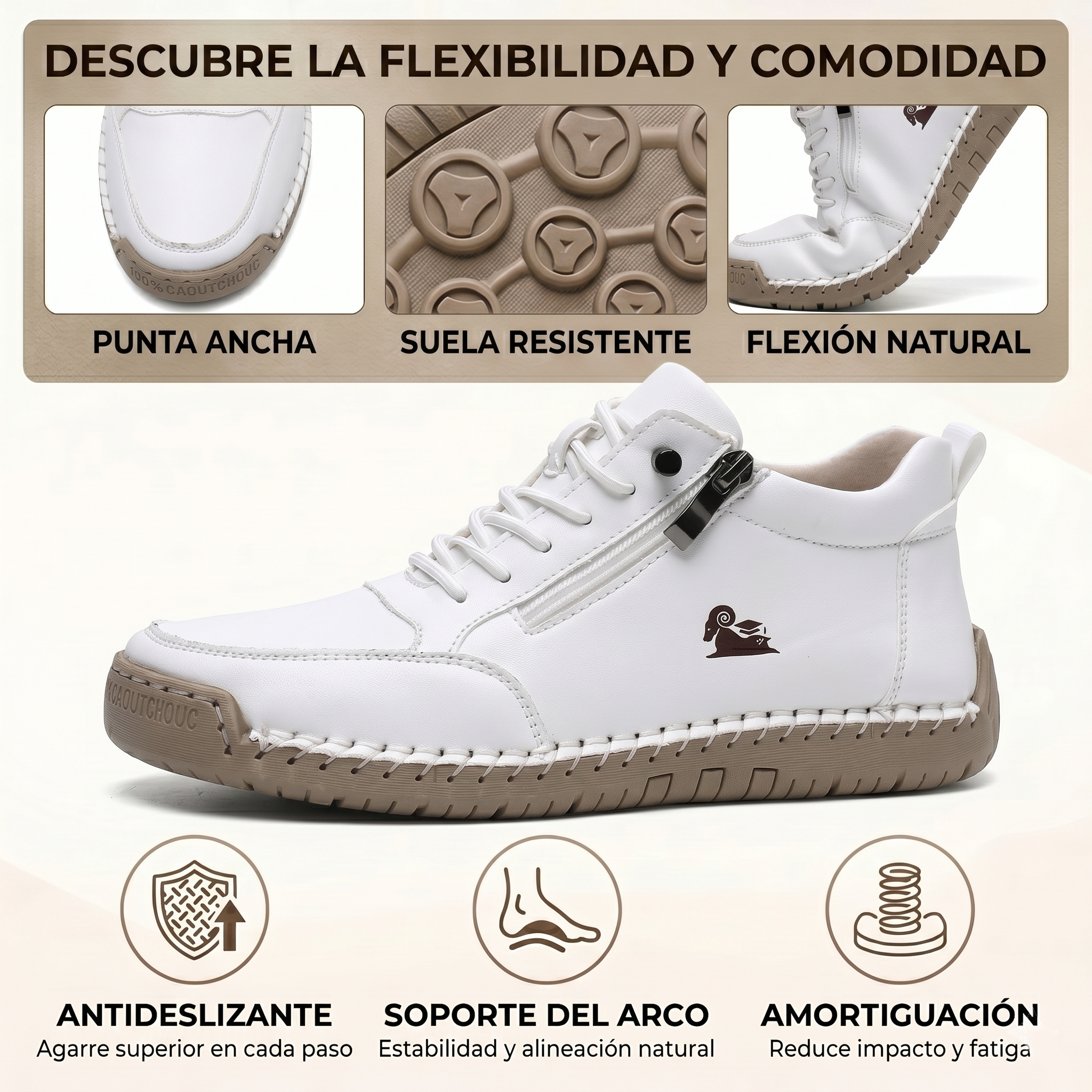 🔥 -50% DTO. | Zapatos Ergonómicos de Piel Premium 👞 Antideslizantes e Impermeables ✅Soporte Plantar, Unisex