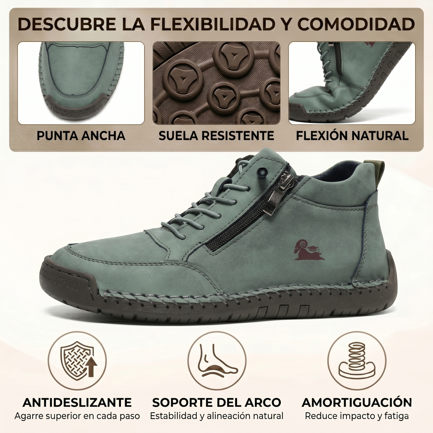 🔥 -50% DTO. | Zapatos Ergonómicos de Piel Premium 👞 Antideslizantes e Impermeables ✅Soporte Plantar, Unisex