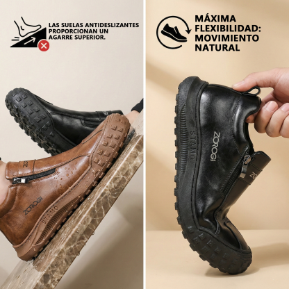 (🔥¡Último día! ¡50% de descuento! ¡No te lo pierdas!⏰)Botines casuales con cremallera lateral - Diseño ergonómico - Soporte de arco - Impermeable y antideslizante