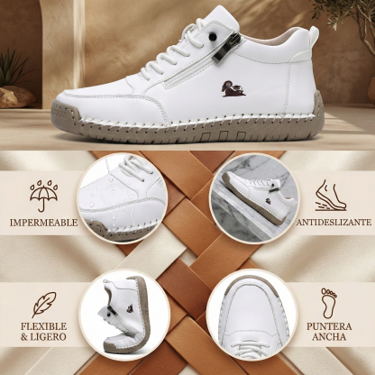 🔥 -50% DTO. | Zapatos Ergonómicos de Piel Premium 👞 Antideslizantes e Impermeables (Soporte Plantar, Unisex)