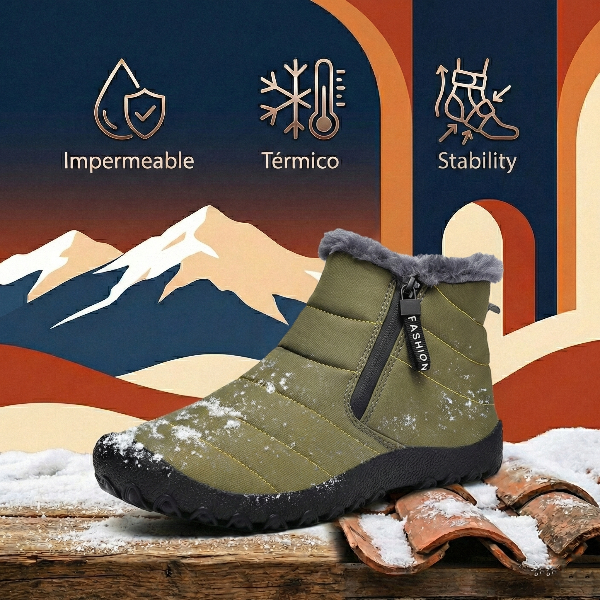 (🔥50% de descuento por tiempo limitado⏰) Zapatos ortopédicos cálidos de invierno, suaves y cómodos, soporte fuerte🦶 - impermeables y antideslizantes❄, caminar es fácil y gratuito.