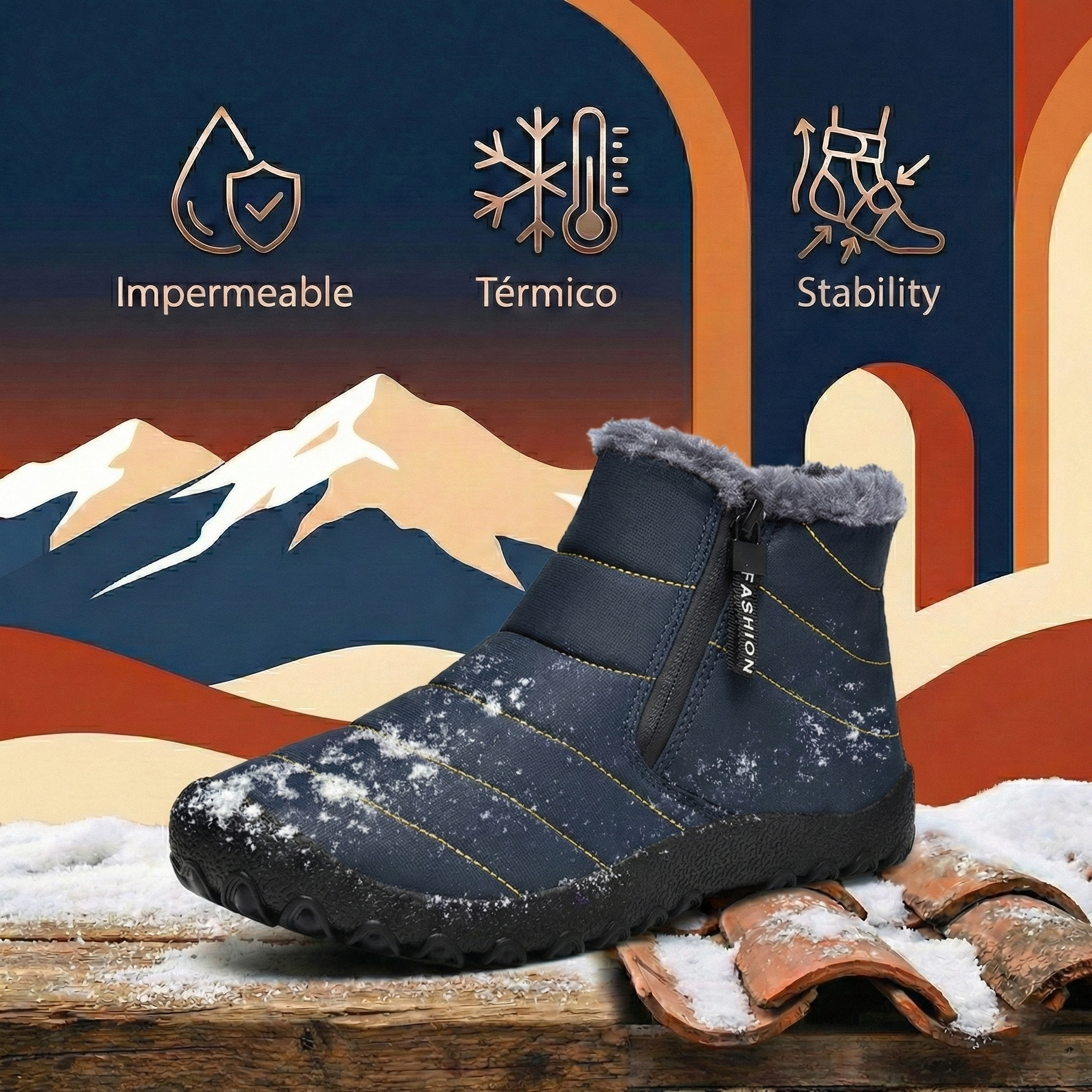 (🔥50% de descuento por tiempo limitado⏰) Zapatos ortopédicos cálidos de invierno, suaves y cómodos, soporte fuerte🦶 - impermeables y antideslizantes❄, caminar es fácil y gratuito.