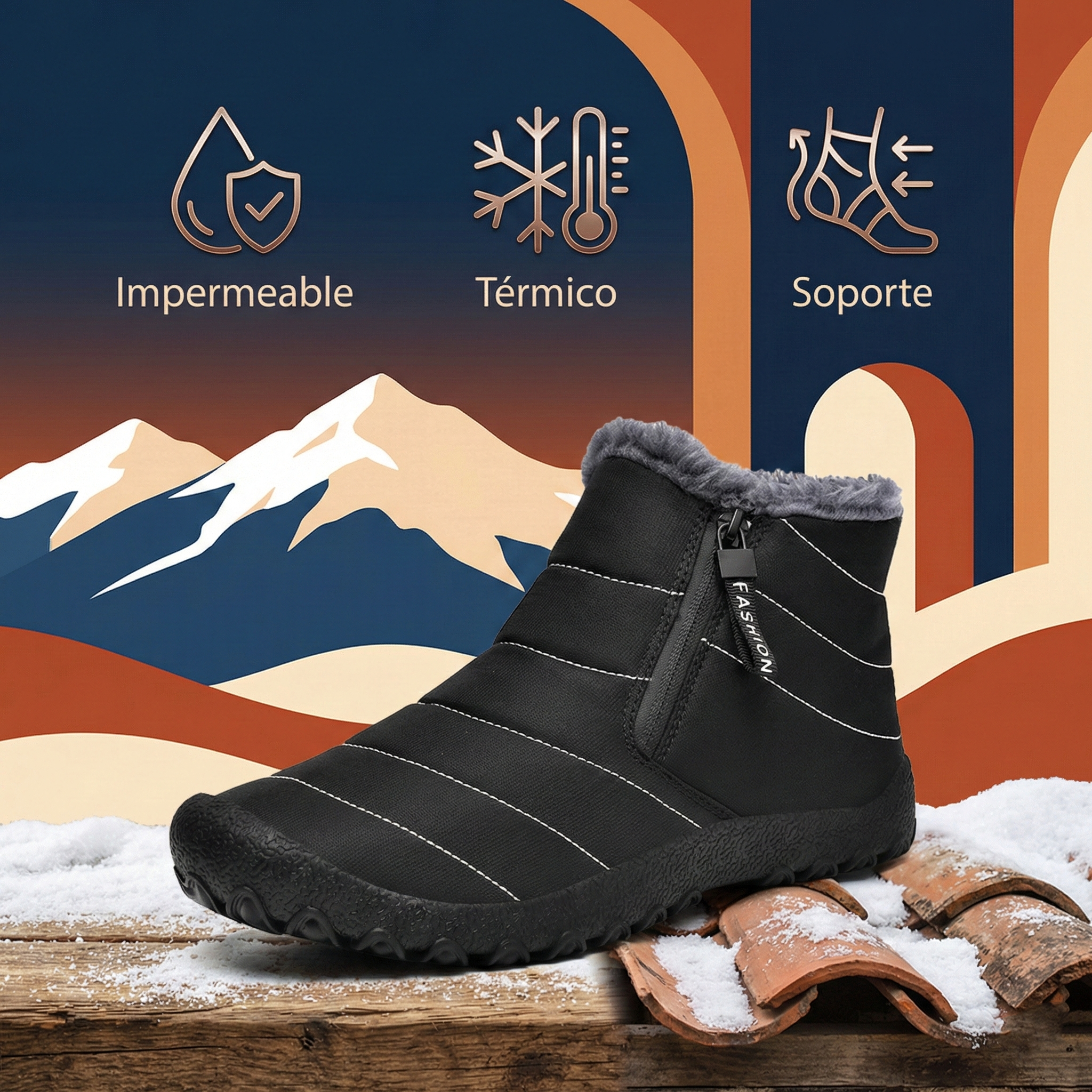 (🔥50% de descuento por tiempo limitado⏰) Zapatos ortopédicos cálidos de invierno, suaves y cómodos, soporte fuerte🦶 - impermeables y antideslizantes❄, caminar es fácil y gratuito.