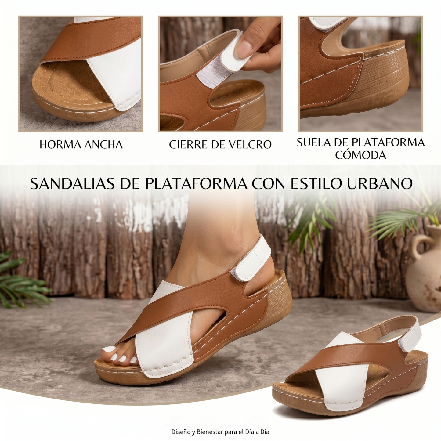 🔥Oferta especial por tiempo limitado👡Sandalias de cuña con plataforma para mujer✅, cierre de velcro, cómodas y transpirables, perfectas para paseos veraniegos informales👣