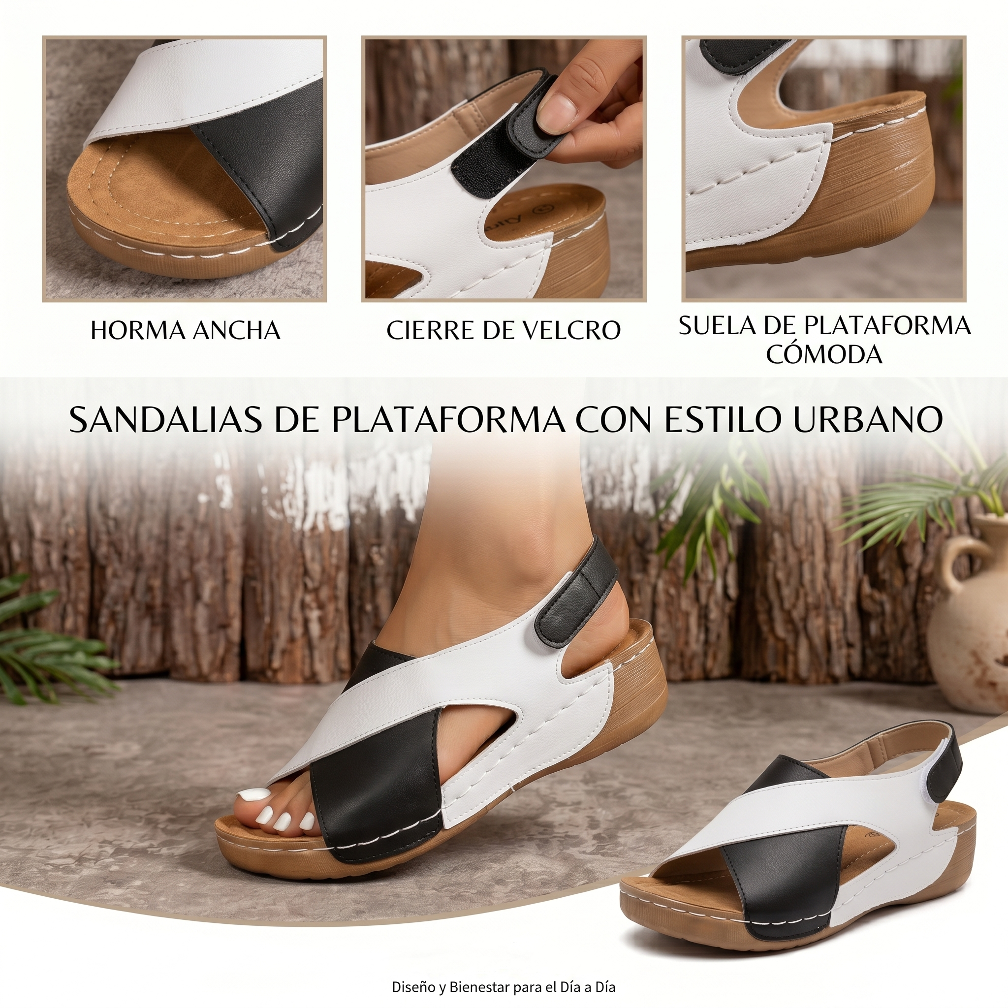 🔥Oferta especial por tiempo limitado👡Sandalias de cuña con plataforma para mujer✅, cierre de velcro, cómodas y transpirables, perfectas para paseos veraniegos informales👣