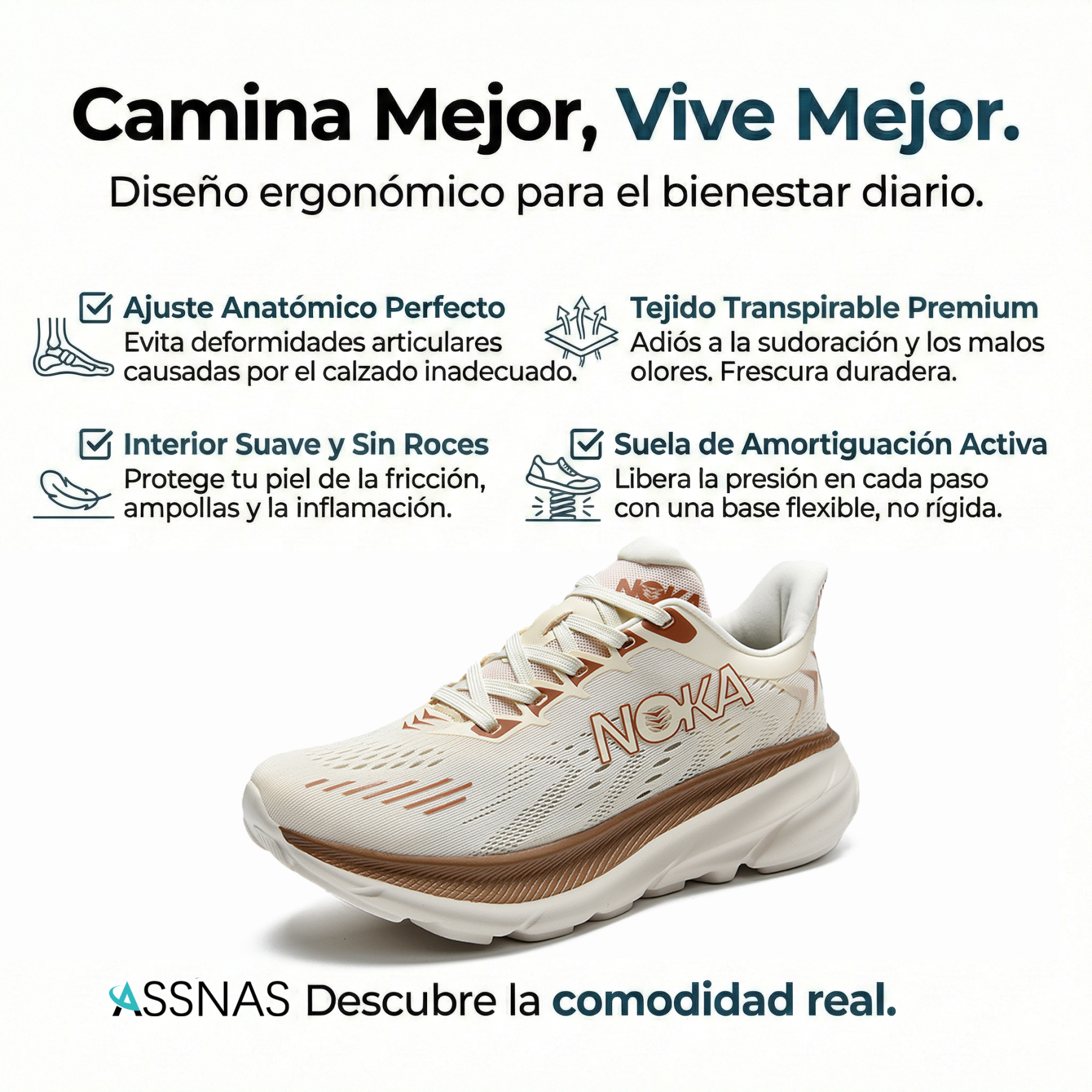 (🔥¡Último día! ¡50% de descuento! ¡No te lo pierdas!)⏰Zapatillas Ergonómicas con Soporte de Arco: Alivio Inmediato para Pies Cansados y Dolor de Espalda