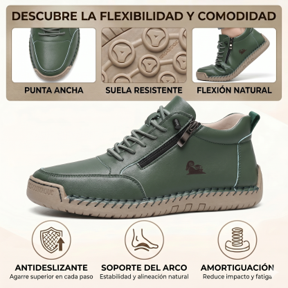 🔥 -50% DTO. | Zapatos Ergonómicos de Piel Premium 👞 Antideslizantes e Impermeables ✅Soporte Plantar, Unisex