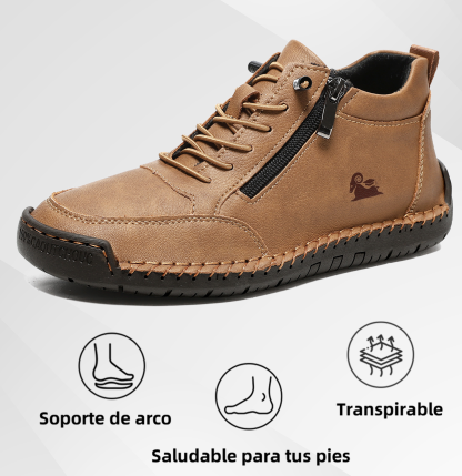 (🔥 50% de descuento - ¡No te lo pierdas!) Zapatos de piel de becerro seleccionados - Zapatos ortopédicos - 👞 - Duraderos, antideslizantes e impermeables (soporte de arco, alivio del dolor, unisex)