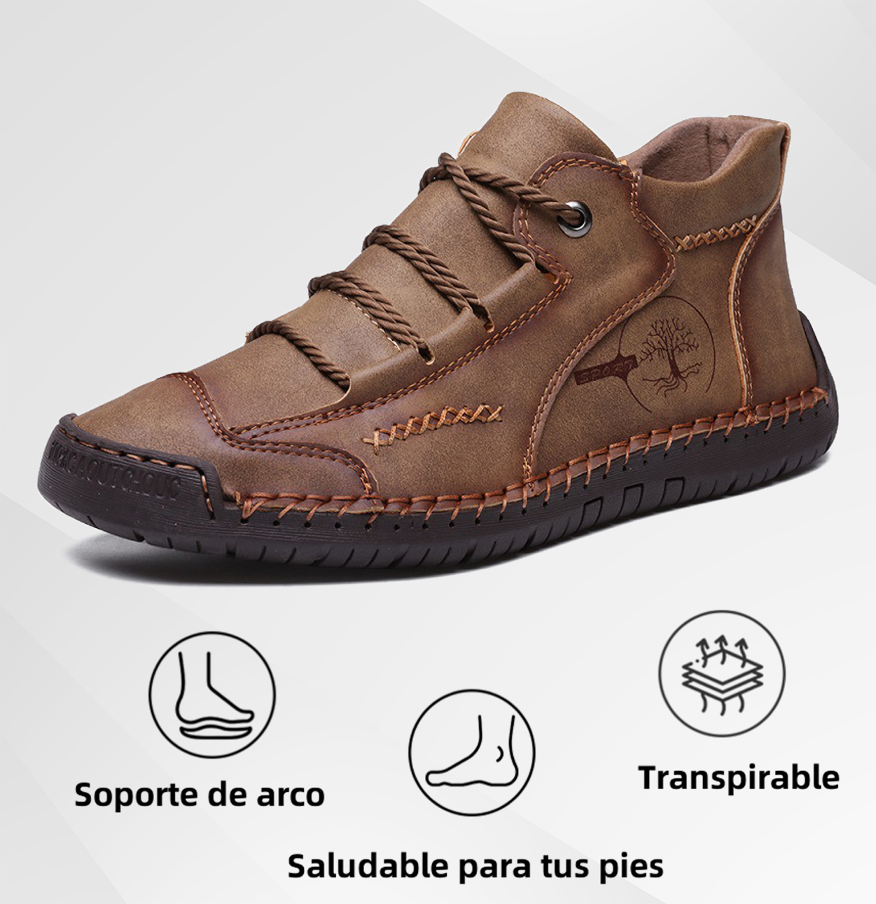 (🔥 50% de descuento - ¡No te lo pierdas!) Zapatos de piel de becerro premium - Zapatos ortopédicos - 👞 Impermeables y antideslizantes (soporte de arco para caminar más fácilmente)