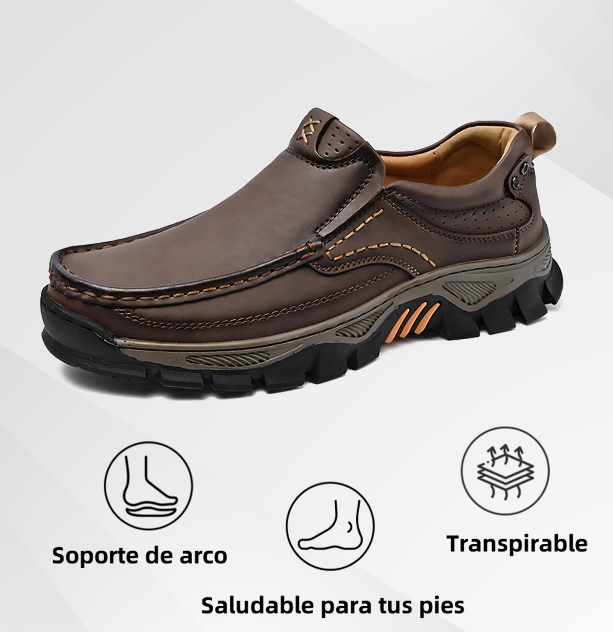 (🔥 50% de descuento - ¡No te lo pierdas!) Zapatos ortopédicos de piel de becerro de alta calidad (versión con cordones también disponible) - Zapatos ortopédicos - 👞 - Impermeables y antideslizantes (soporte de arco para caminar más fácilmente)