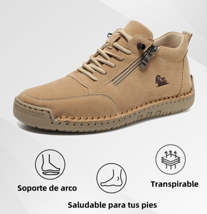 (🔥 50% de descuento - ¡No te lo pierdas!) Zapatos de piel de becerro seleccionados - Zapatos ortopédicos - 👞 - Duraderos, antideslizantes e impermeables (soporte de arco, alivio del dolor, unisex)