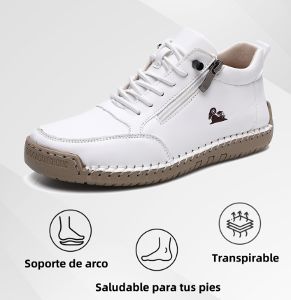 (🔥 50% de descuento - ¡No te lo pierdas!) Zapatos de piel de becerro seleccionados - Zapatos ortopédicos - 👞 - Duraderos, antideslizantes e impermeables (soporte de arco, alivio del dolor, unisex)