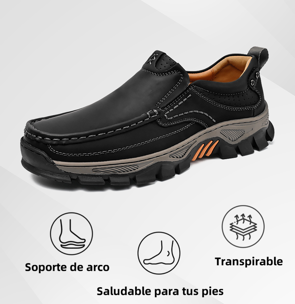 (🔥 50% de descuento - ¡No te lo pierdas!) Zapatos ortopédicos de piel de becerro de alta calidad (versión con cordones también disponible) - Zapatos ortopédicos - 👞 - Impermeables y antideslizantes (soporte de arco para caminar más fácilmente)