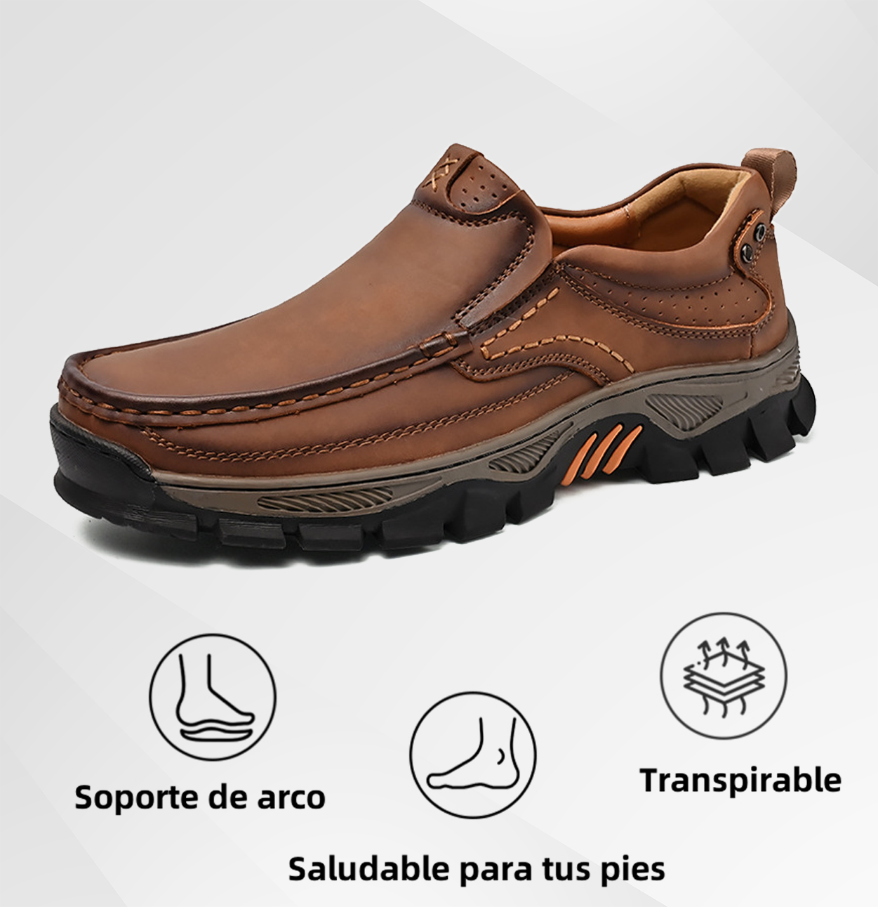 (🔥 50% de descuento - ¡No te lo pierdas!) Zapatos ortopédicos de piel de becerro de alta calidad (versión con cordones también disponible) - Zapatos ortopédicos - 👞 - Impermeables y antideslizantes (soporte de arco para caminar más fácilmente)