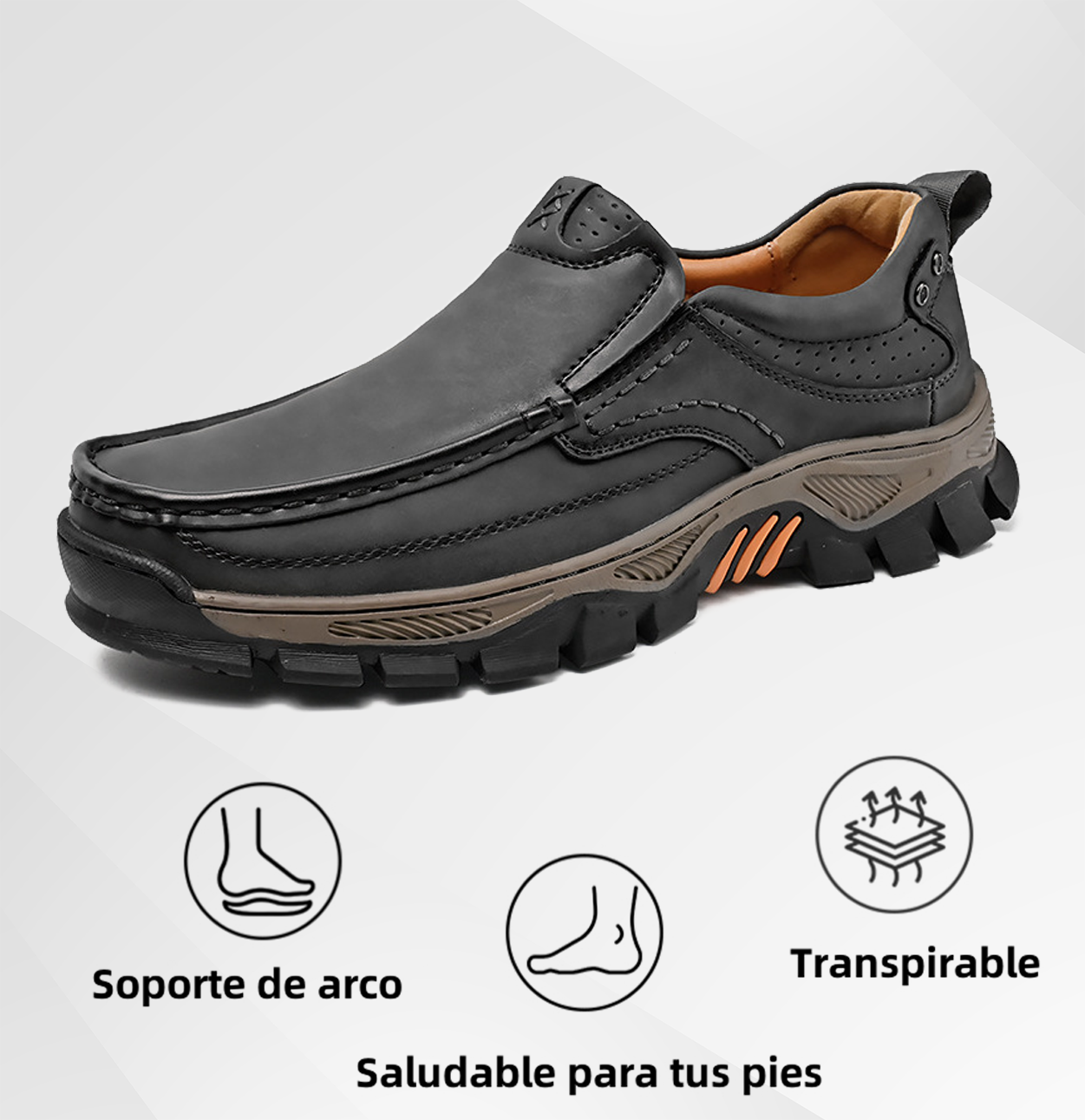 (🔥 50% de descuento - ¡No te lo pierdas!) Zapatos ortopédicos de piel de becerro de alta calidad (versión con cordones también disponible) - Zapatos ortopédicos - 👞 - Impermeables y antideslizantes (soporte de arco para caminar más fácilmente)