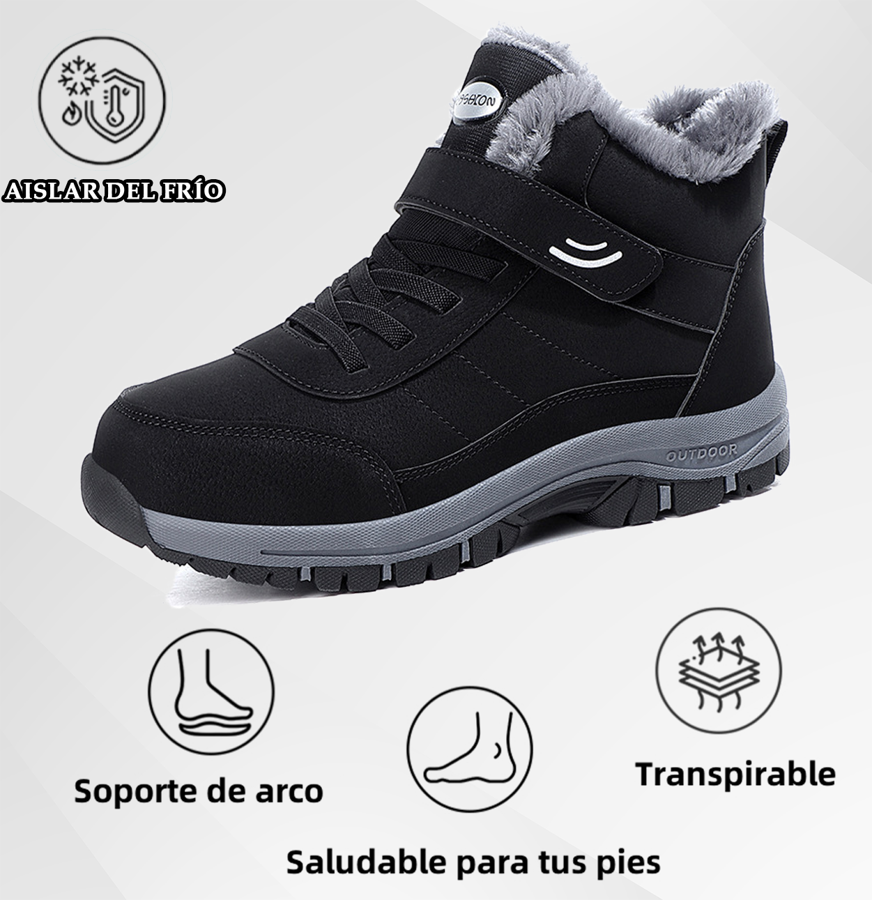 (🔥50% de descuento por tiempo limitado⏰) Zapatos ortopédicos de gamuza para invierno, suaves y cómodos, soporte de arco 🦶 para caminar con facilidad, impermeables y antideslizantes
