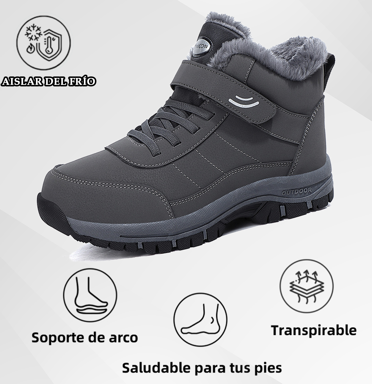 (🔥50% de descuento por tiempo limitado⏰) Zapatos ortopédicos de gamuza para invierno, suaves y cómodos, soporte de arco 🦶 para caminar con facilidad, impermeables y antideslizantes