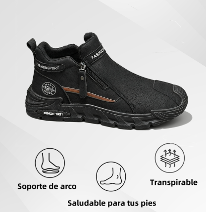 (⏰50% de descuento por tiempo limitado) Zapatos ortopédicos de gamuza para hombre, 👞 cosidos a mano, cómodos y antideslizantes ✅ Soporte de arco - Caminata cómoda