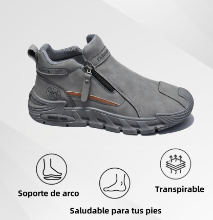 (⏰50% de descuento por tiempo limitado) Zapatos ortopédicos de gamuza para hombre, 👞 cosidos a mano, cómodos y antideslizantes ✅ Soporte de arco - Caminata cómoda