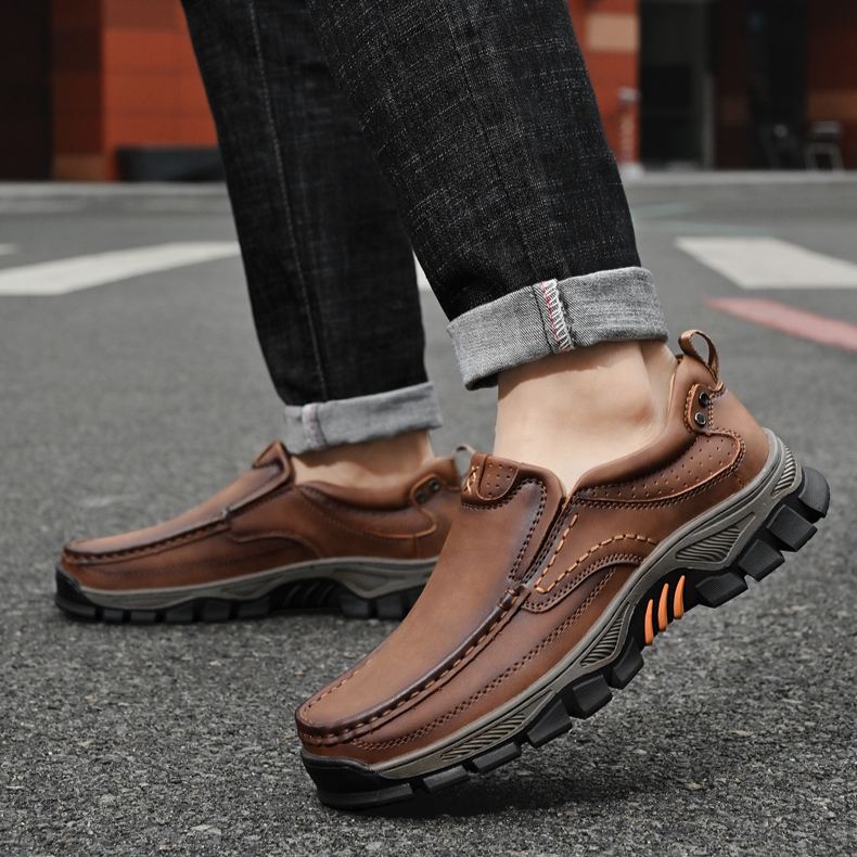 (🔥 50% de descuento - ¡No te lo pierdas!) Zapatos ortopédicos de piel de becerro de alta calidad (versión con cordones también disponible) - Zapatos ortopédicos - 👞 - Impermeables y antideslizantes (soporte de arco para caminar más fácilmente)