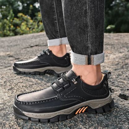 (🔥 50% de descuento - ¡No te lo pierdas!) Zapatos ortopédicos de piel de becerro de alta calidad (versión con cordones también disponible) - Zapatos ortopédicos - 👞 - Impermeables y antideslizantes (soporte de arco para caminar más fácilmente)