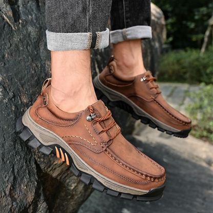 (🔥 50% de descuento - ¡No te lo pierdas!) Zapatos ortopédicos de piel de becerro de alta calidad (versión con cordones también disponible) - Zapatos ortopédicos - 👞 - Impermeables y antideslizantes (soporte de arco para caminar más fácilmente)