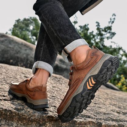 (🔥 50% de descuento - ¡No te lo pierdas!) Zapatos ortopédicos de piel de becerro de alta calidad (versión con cordones también disponible) - Zapatos ortopédicos - 👞 - Impermeables y antideslizantes (soporte de arco para caminar más fácilmente)