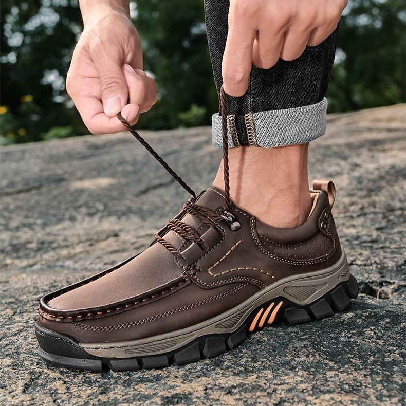 (🔥 50% de descuento - ¡No te lo pierdas!) Zapatos ortopédicos de piel de becerro de alta calidad (versión con cordones también disponible) - Zapatos ortopédicos - 👞 - Impermeables y antideslizantes (soporte de arco para caminar más fácilmente)