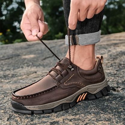 (🔥 50% de descuento - ¡No te lo pierdas!) Zapatos ortopédicos de piel de becerro de alta calidad (versión con cordones también disponible) - Zapatos ortopédicos - 👞 - Impermeables y antideslizantes (soporte de arco para caminar más fácilmente)